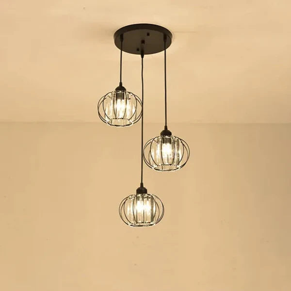 Plafonnier 3 lampes élégantes industriel