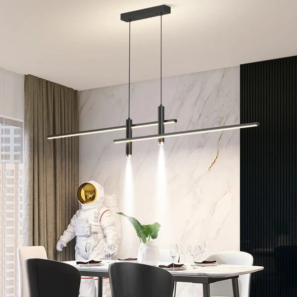 Lustre plafonnier minimaliste à double barre