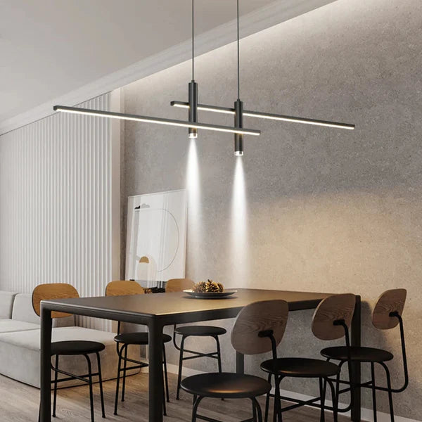 Lustre plafonnier minimaliste à double barre